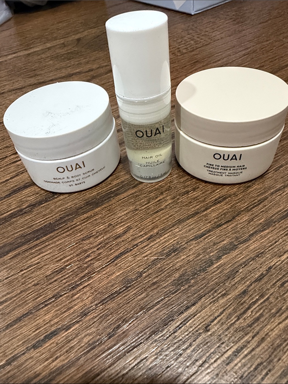 OUAI Care Trio - hair oil, treatment masque & scalp/body scrub